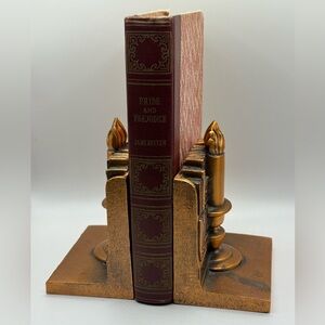 Vintage Brass Candle Bookends